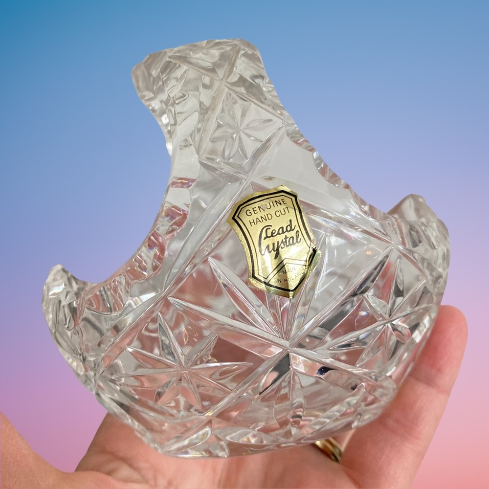 Hand Cut Crystal Basket